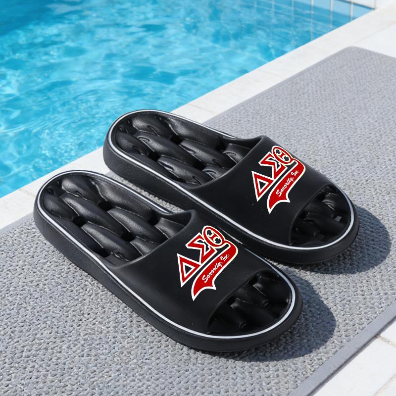 1pc Delta Sigma Theta Sorority Slippers Sandals - Sole & Footbed, Soft Sole Comfortable Suitable for &, Unisex Indoor/Outdoor Shoes with Greek Letter, Hand Washable for Home, Beach, Casual Wear (Durable), Women Shoes