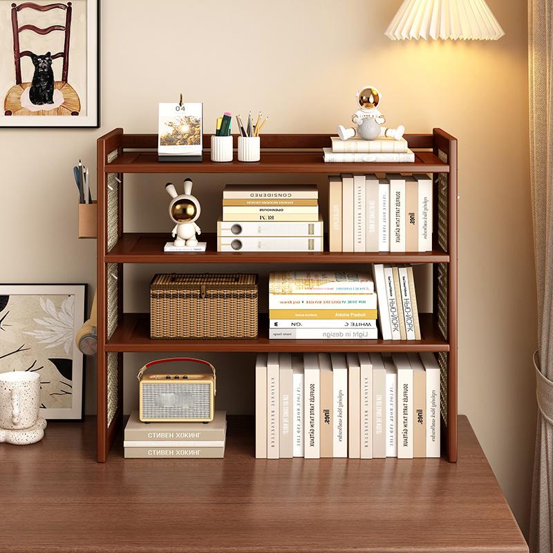 High-Quality Bamboo Storage Rack, Woven Bookshelf & Cup Holder, Modern Bookshelf, Suitable for Living Room, Tea Room, Kitchen, Space-Saving Design