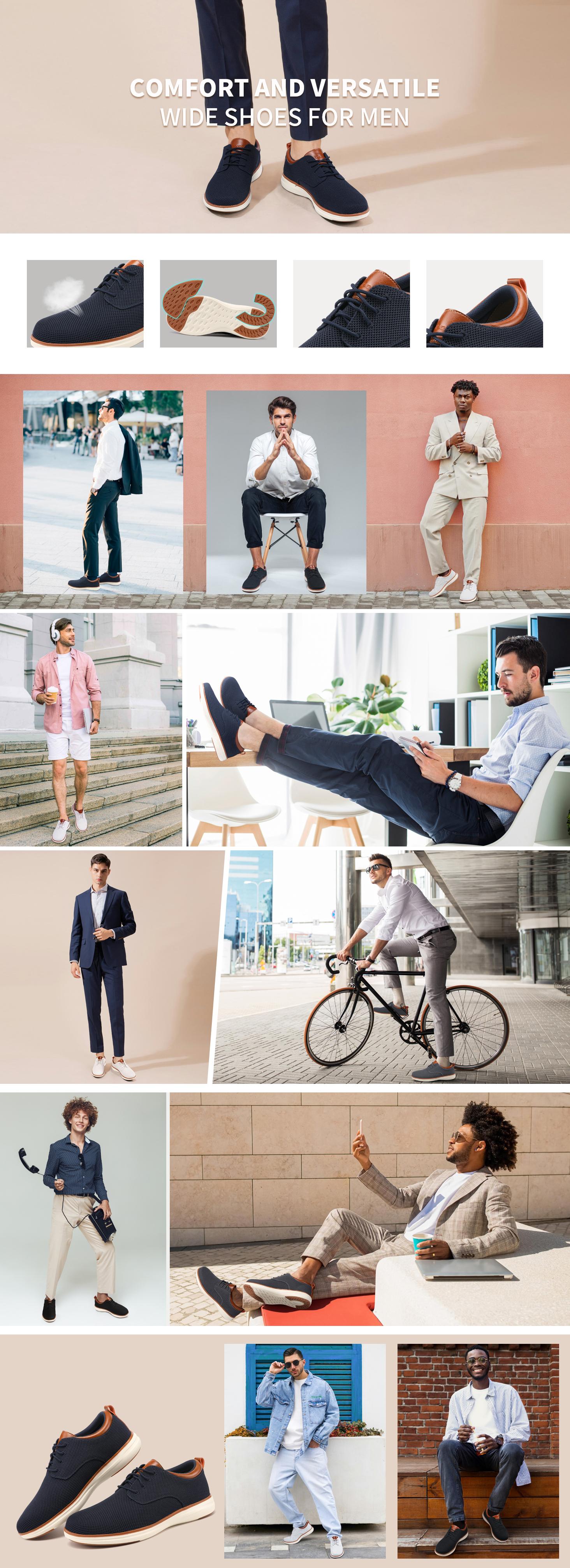 Men's Wide Fit Breathable Casual Dress Shoes Lightweight Cushioned Trainers Oxfords Business Walking Shoes Multi-Color Options Leather Footwear Training White Men's Wide Fit Breathable Casual Dress Shoes Lightweight Cushioned Trainers Oxfords Business Walking Shoes Multi-Color Options Leather Footwear Training White