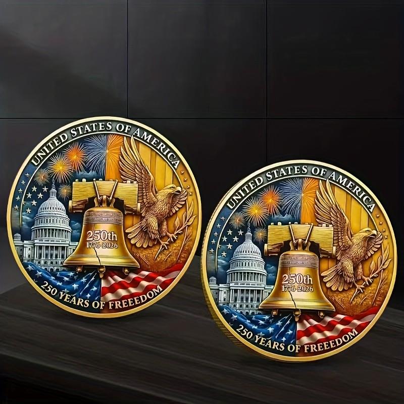 Reproduction Coin 250th Anniversary Set, Military Challenge Coins with Capitol Building & Eagle Design, Limited Edition Gift for Collectors Reproduction Coin 250th Anniversary Set, Military Challenge Coins with Capitol Building & Eagle Design, Limited Edition Gift for Collectors