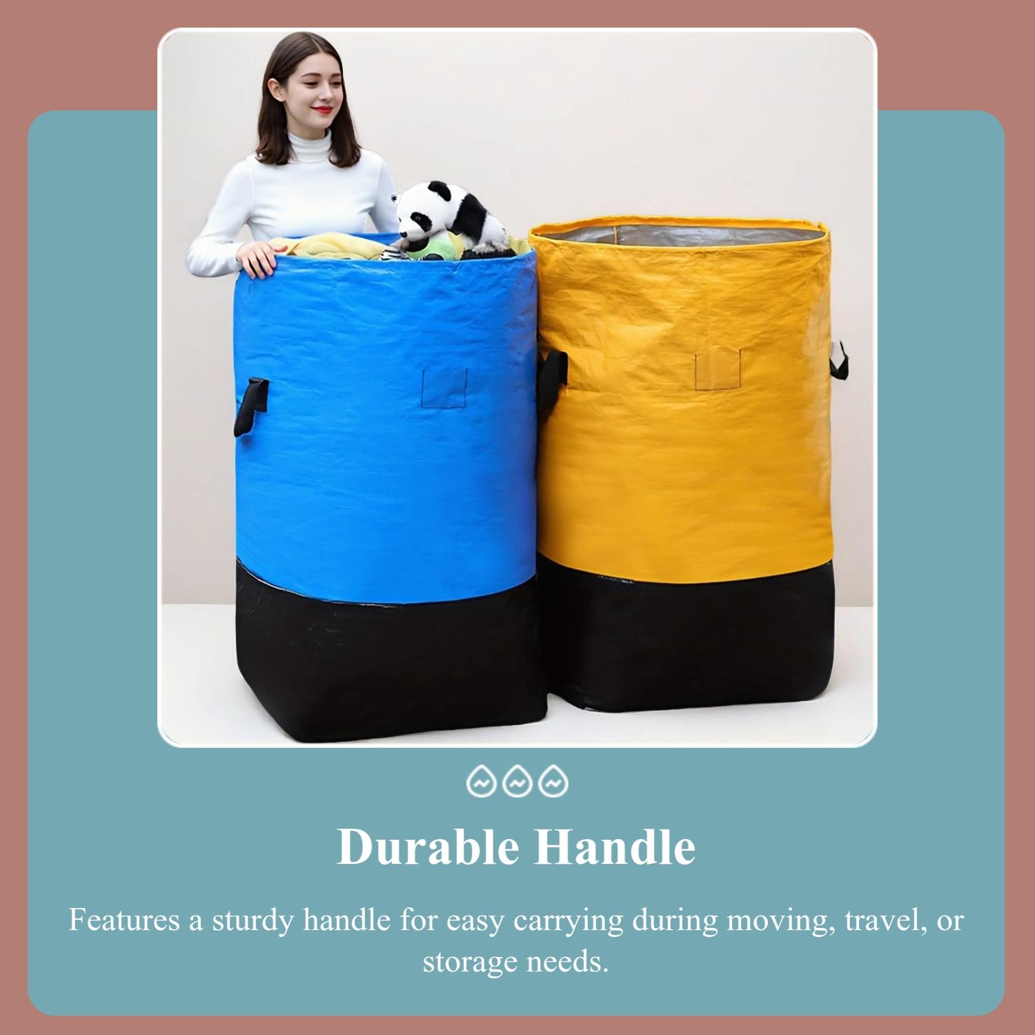 Moving Bag with Durable Handle and Secure Drawstring Closure, Large Capacity Foldable Storage Bag for Moving, Travel, Dormitory, Travel Duffle Bag, Portable Carrying Bag, Travel Folding Bag
