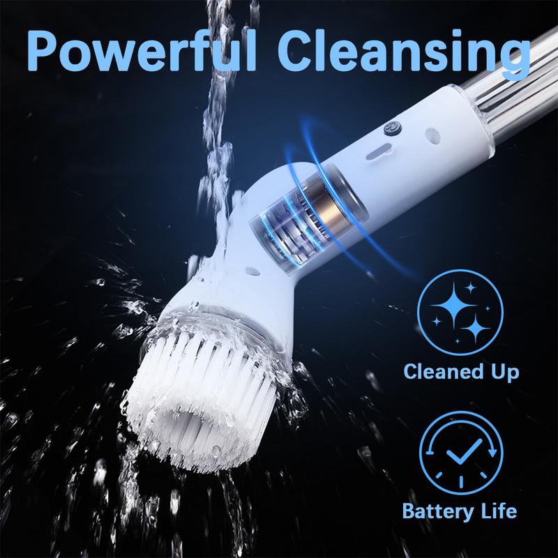 Electric Spin Scrubber with 4 Replaceable Brush Heads for Different Scenarios, Cordless Home Cleaning