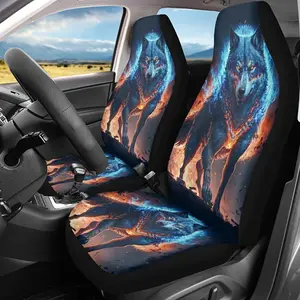 Wolf King Universal Bucket Seat Protectors, Non-Slip Car Seat Decorative Covers, Automotive Seat Covers, Fits Cars Suvs Sedans Vans, Washable Polyester, Ideal Christmas Gift
