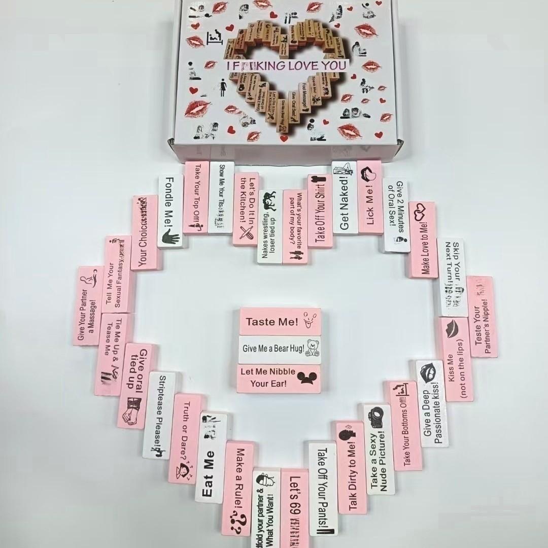 48 Piece Block Tower Jenga Game, Colorful Couple Dating Blocks, Romantic Date Night Challenge, Perfect Valentine's Day Gift, Wooden Block 48 Piece Block Tower Jenga Game, Colorful Couple Dating Blocks, Romantic Date Night Challenge, Perfect Valentine's Day Gift, Wooden Block