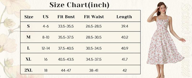 【Valentine's Day Limited】Grace Karin Women's Floral Midi Dress Corset Sundresses 2026 Summer Spring Vacation Milkmaid Dresses