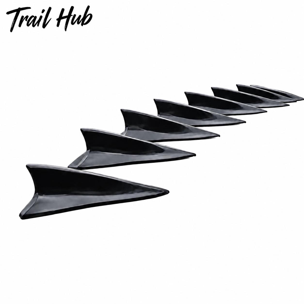 6-Piece Universal Shark Fin Roof Spoiler Kit for Cars – Lightweight ABS Plastic Aerodynamic Exterior Trim Enhances Airflow Efficiency and Delivers Sleek, Sporty Visual Upgrade for Sedans, SUVs, and Pickup Trucks