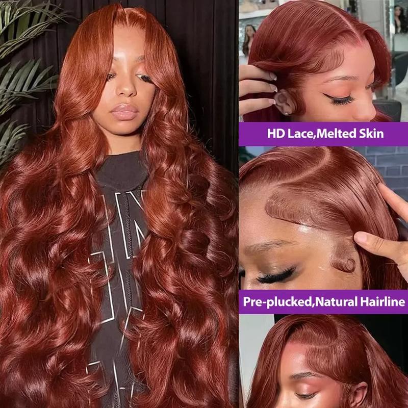 Bling Hair 30 32 Inch Orange Ginger 13X6 HD Lace Frontal Wigs 180 Density Body Wave 13X4 Lace Front Wig Human Hair Lace Frontal Wigs For Black Women
