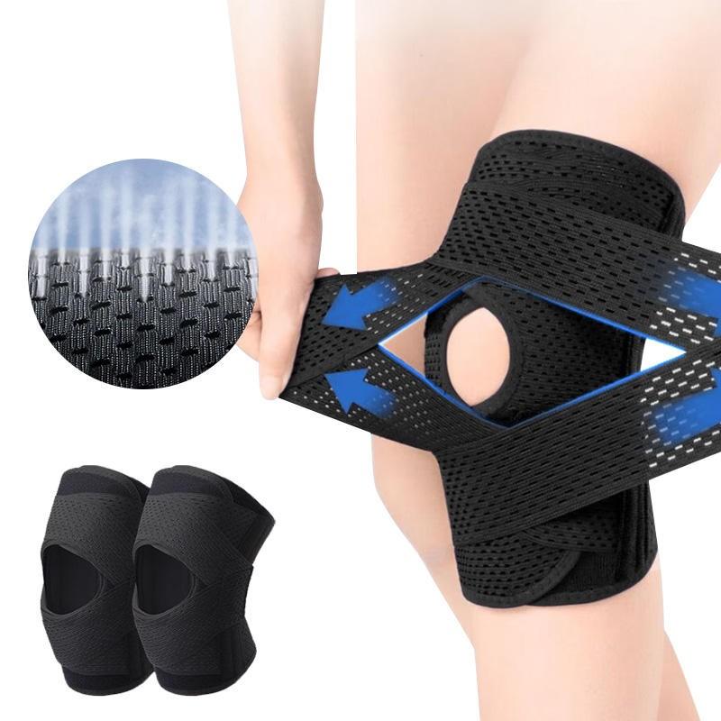 Plus Size Knee Compression Wrap Brace - Patellar Knee Brace - Breathable Adjustable with Side Stabilizers for Men & Women - Comfortable & Flexible Leg Supporter