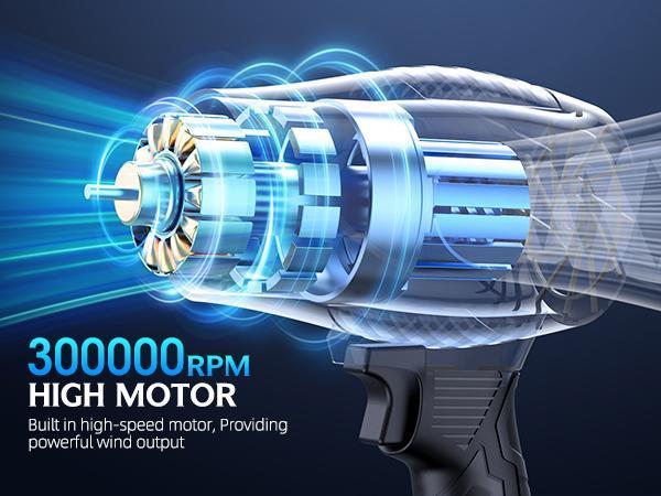 YUQUESEN Handheld Electric Cordless Leaf Blower with 2 4.0Ah Batteries & Charger for Balcony Cleaning Lawn Care & Leaf Dust Removal - Powerful Cooling Fan