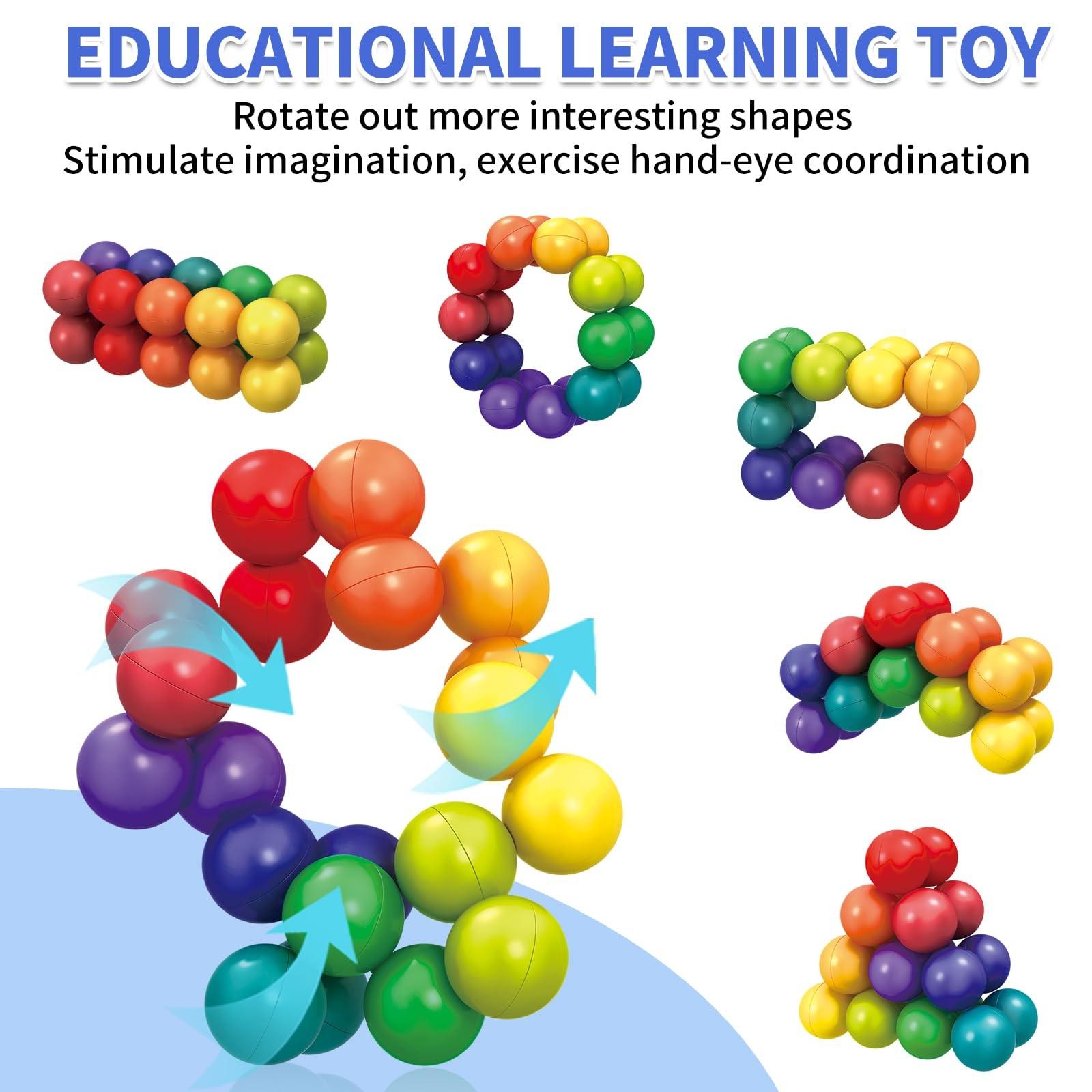 Magnetic 3D Puzzle Ball, 1 Box Colorful Magnetic Beads Magnetic Ball Stress Relief Toy, Creative Educational Toy For Kids