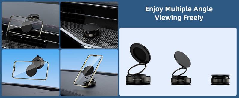 Portble Phone hoder,For MagSafe Car Mount 360° Rotation Magnetic Adjustable Dashboard Windshield Vacuum Suction Bracket Foldable Stand for iPhone 16e 16 Pro 15 Plus 14 13 Portble Phone hoder,For MagSafe Car Mount 360° Rotation Magnetic Adjustable Dashboard Windshield Vacuum Suction Bracket Foldable Stand for iPhone 16e 16 Pro 15 Plus 14 13