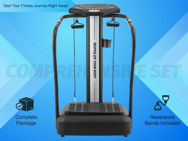【SpringStatements】ZELUS Whole Body Vibration Plate, 500W Vibration Plate Exercise Machine with 99 Levels 3 Preset Modes & 2 Resistance Bands, Training Fitness Vibration Platform Machine for Home Gym with 330lb Capacity