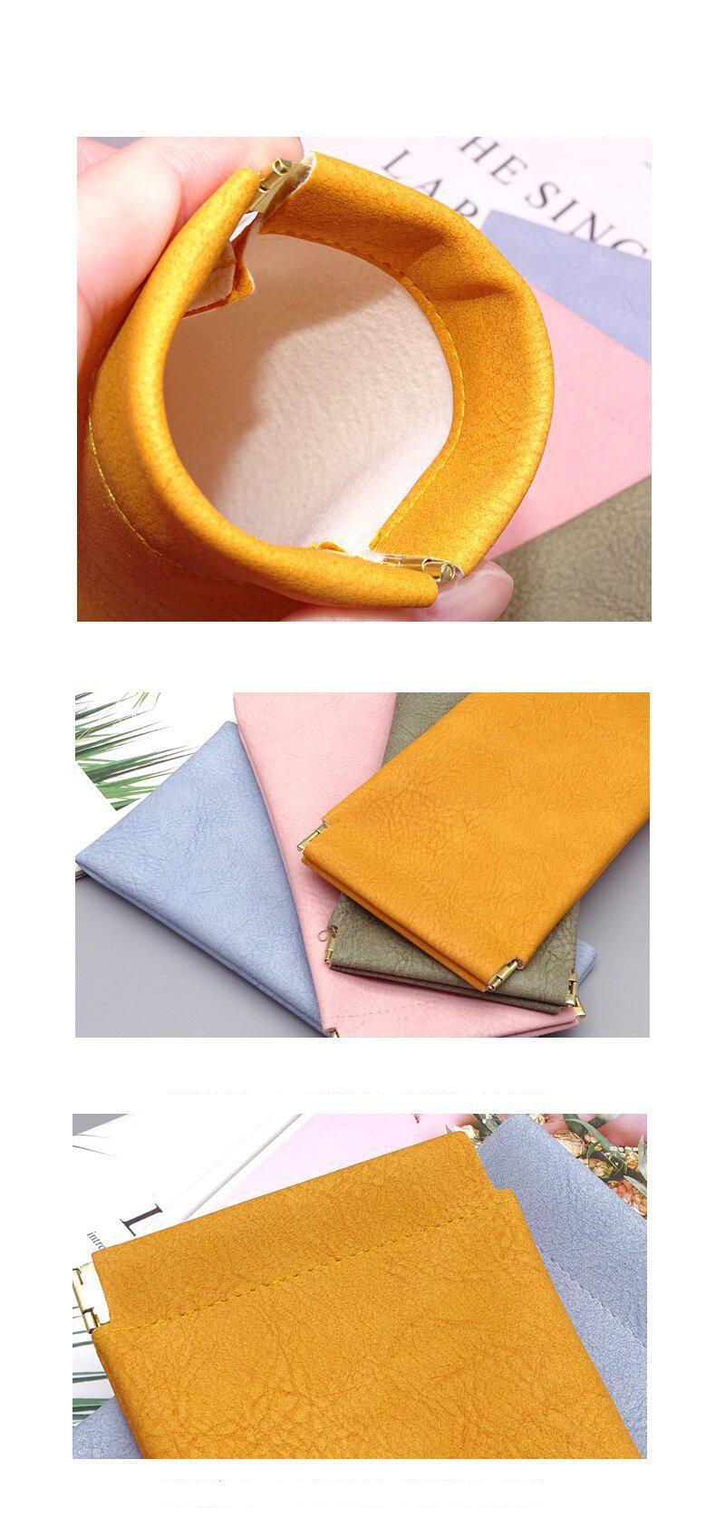 Glasses Bag Sunglasses MEN'S AND WOMEN'S Storage Set Elastic Plate Mouth Automatic Closing Glasses Storage Bag