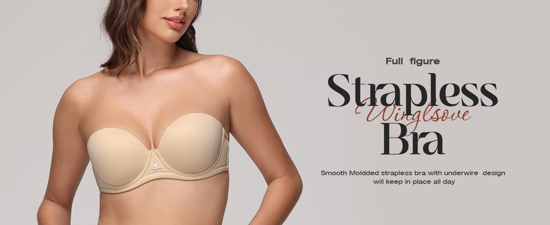 Wingslove Women's Solid Color Detachable Straps Comfort Full Figure Underwire Basic Bra