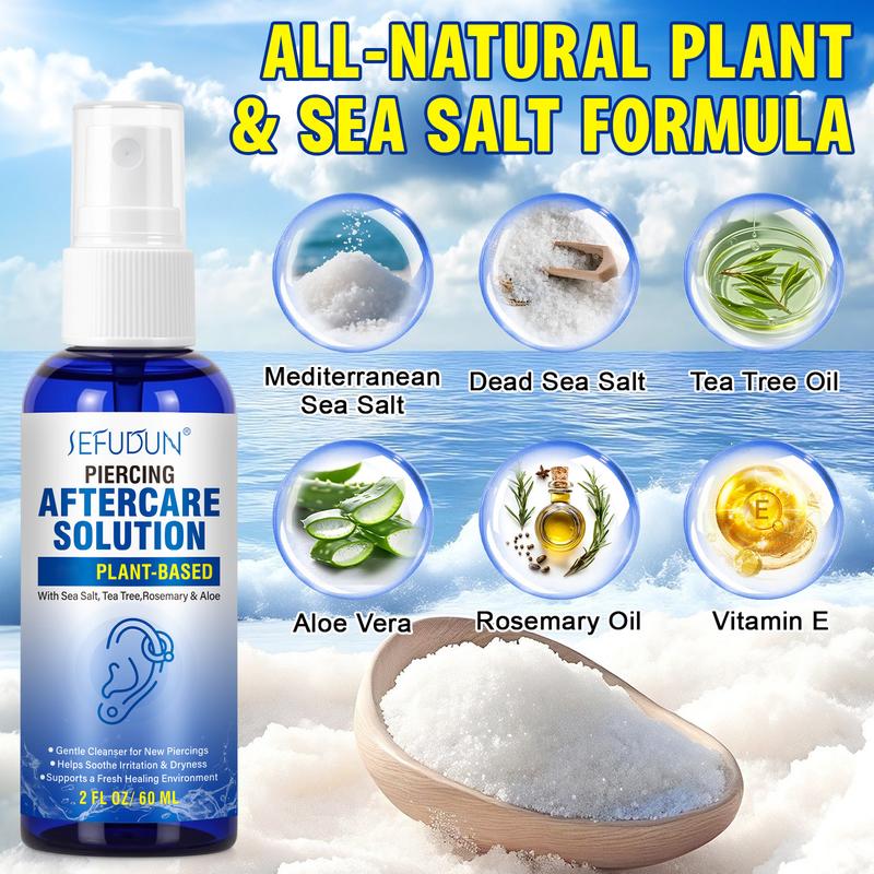 Sefudun Piercing Care Spray 60ml | Saline Spray for Piercings | Ear Piercing Cleaning Spray | Saline Spray for Piercings | Removal of Ear, Abdominal, and Nose Piercings and Keloids Sefudun Piercing Care Spray 60ml | Saline Spray for Piercings | Ear Piercing Cleaning Spray | Saline Spray for Piercings | Removal of Ear, Abdominal, and Nose Piercings and Keloids