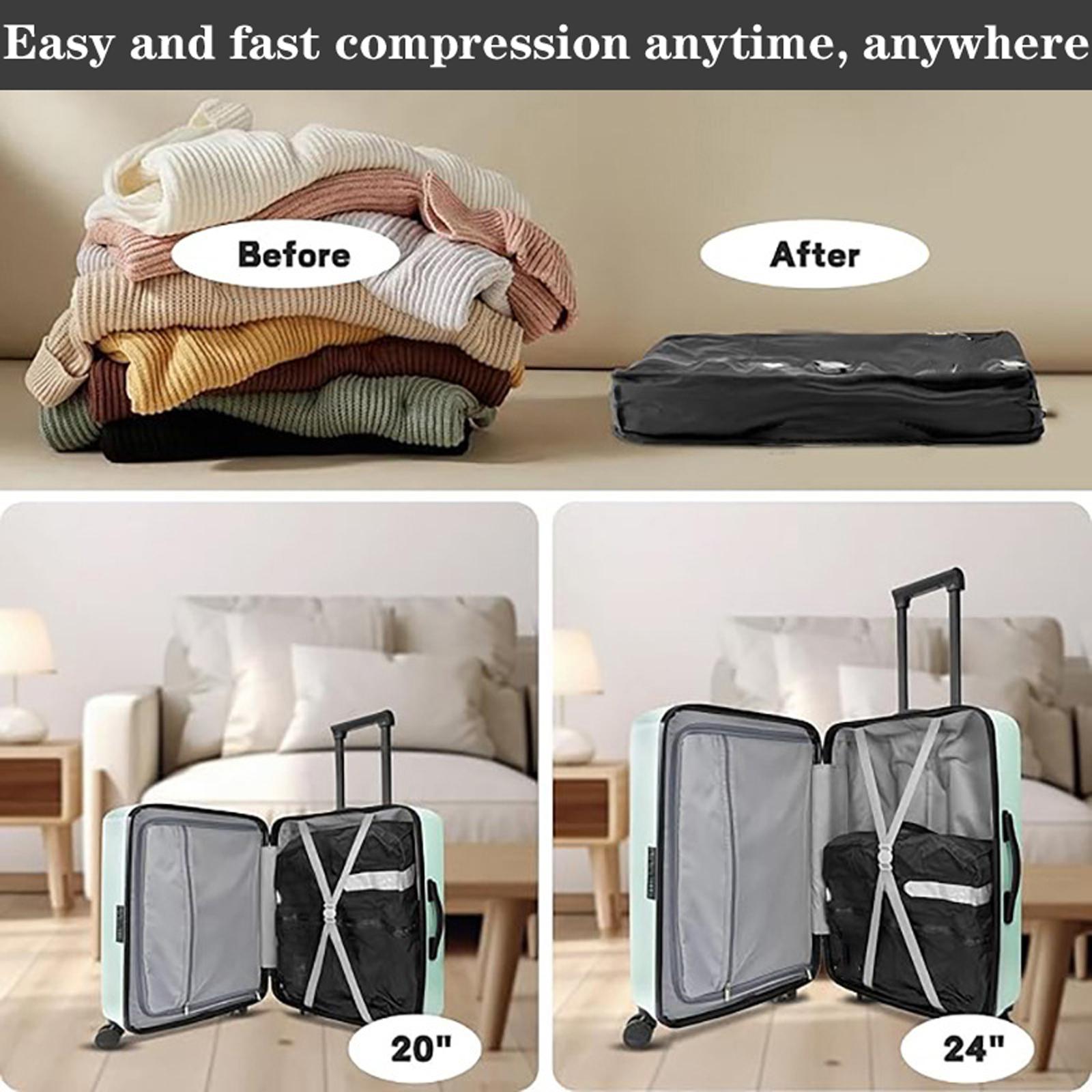 Vacuum Compression Bag, 1 Count Reusable Space Saving Vacuum Storage Bag, Waterproof Storage Bag for Suitcase, Backpack, Luggage Packing