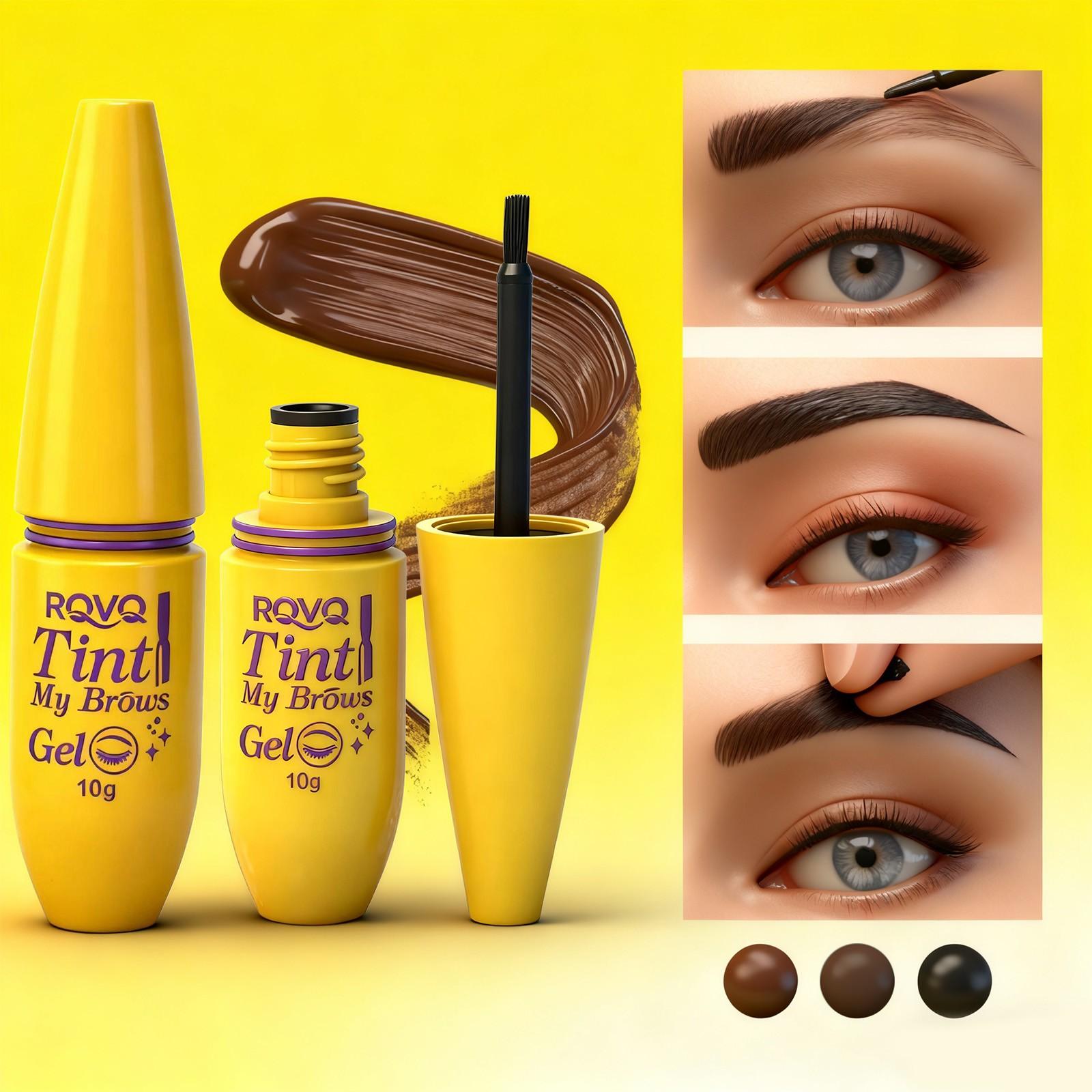 Long-Lasting Waterproof Brow Gel, Easy Removal Formula, Natural Look, Shades, Perfect for All Skin Types, Fashionable Packaging