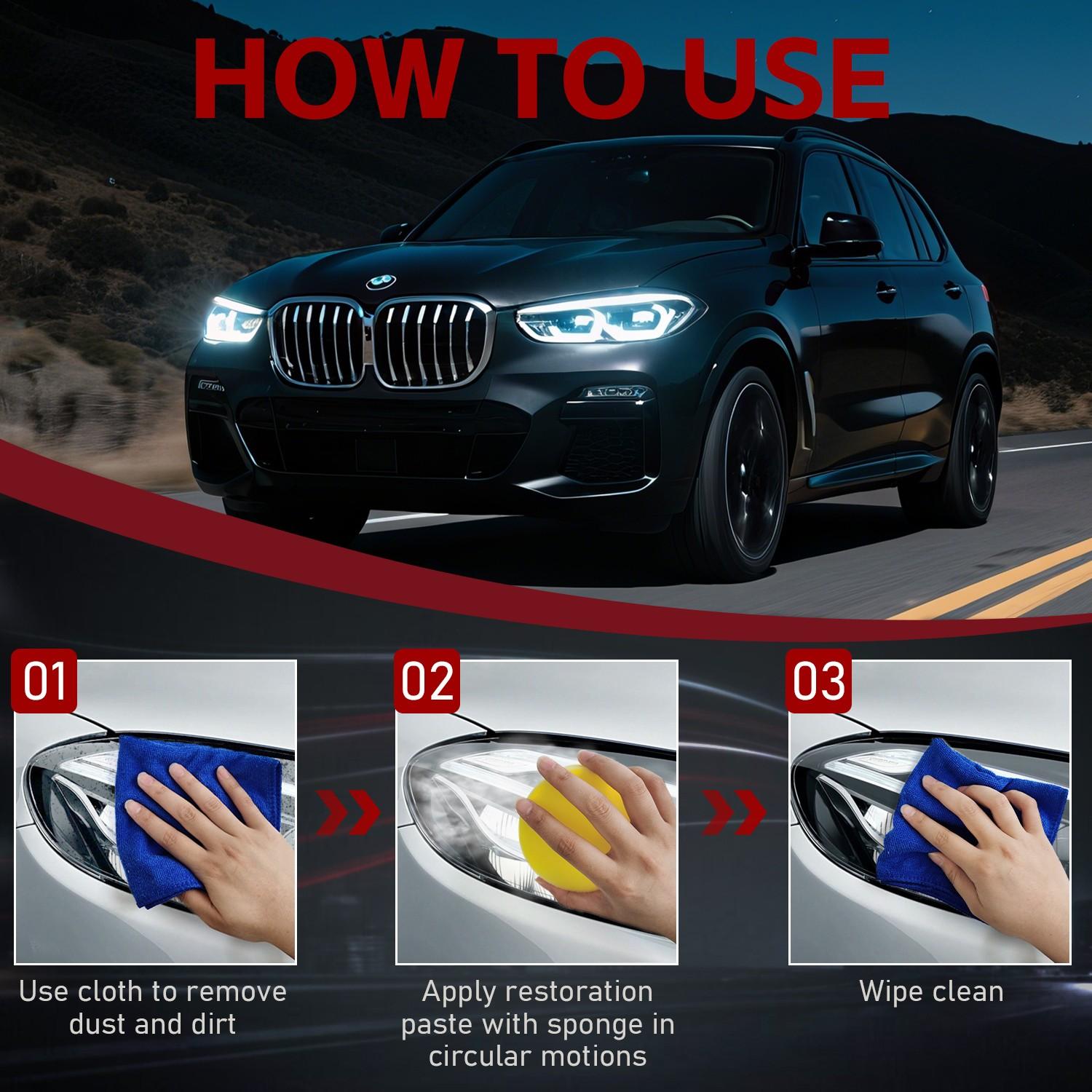 Ccngi Car Headlight Restoration Liquid, Fixes Yellowed Oxidized Headlights, Enhances Clarity with Crystalline Coating, Renovation Agent