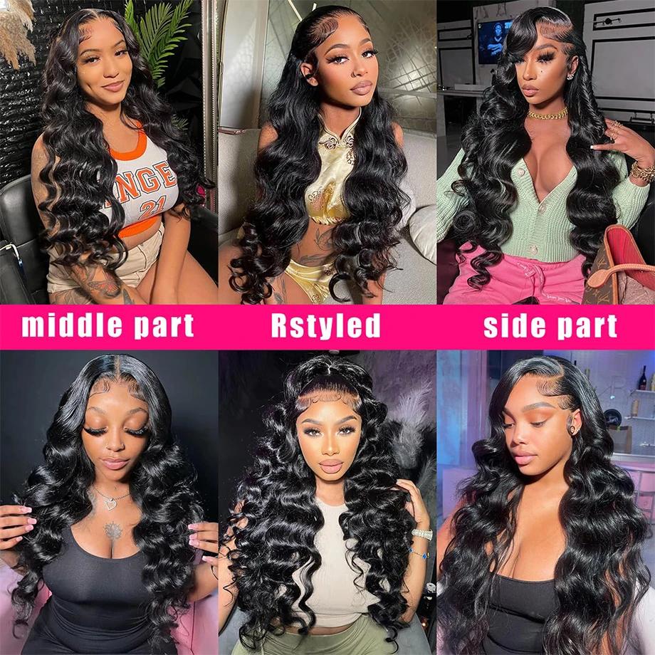 Bling Hair Human Hair Wigs Color 33# 99J 4# Nature Color Wigs 13x6 Body Wave  Lace Frontal Wig 180% Density Transparent Lace Front Wigs For Women