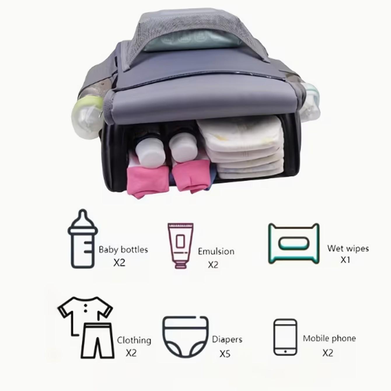 Multifunctional Large Capacity Shoulder Bag for Moms, Portable Travel Bag with Baby Seat Function, Table Chair Option