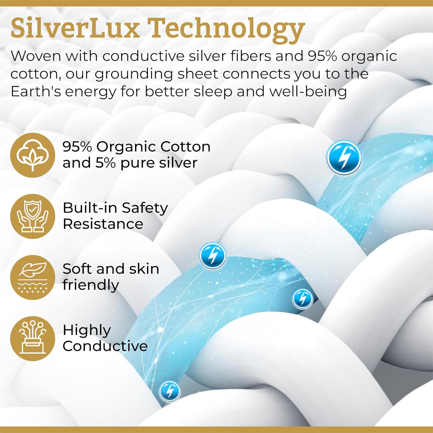 Grounding Sheets Size - & Fibre Earthing Sheets for Bed - Grounding Rod & Cord Included for Indoor or Outdoor Grounding Grounding Sheets Size - & Fibre Earthing Sheets for Bed - Grounding Rod & Cord Included for Indoor or Outdoor Grounding