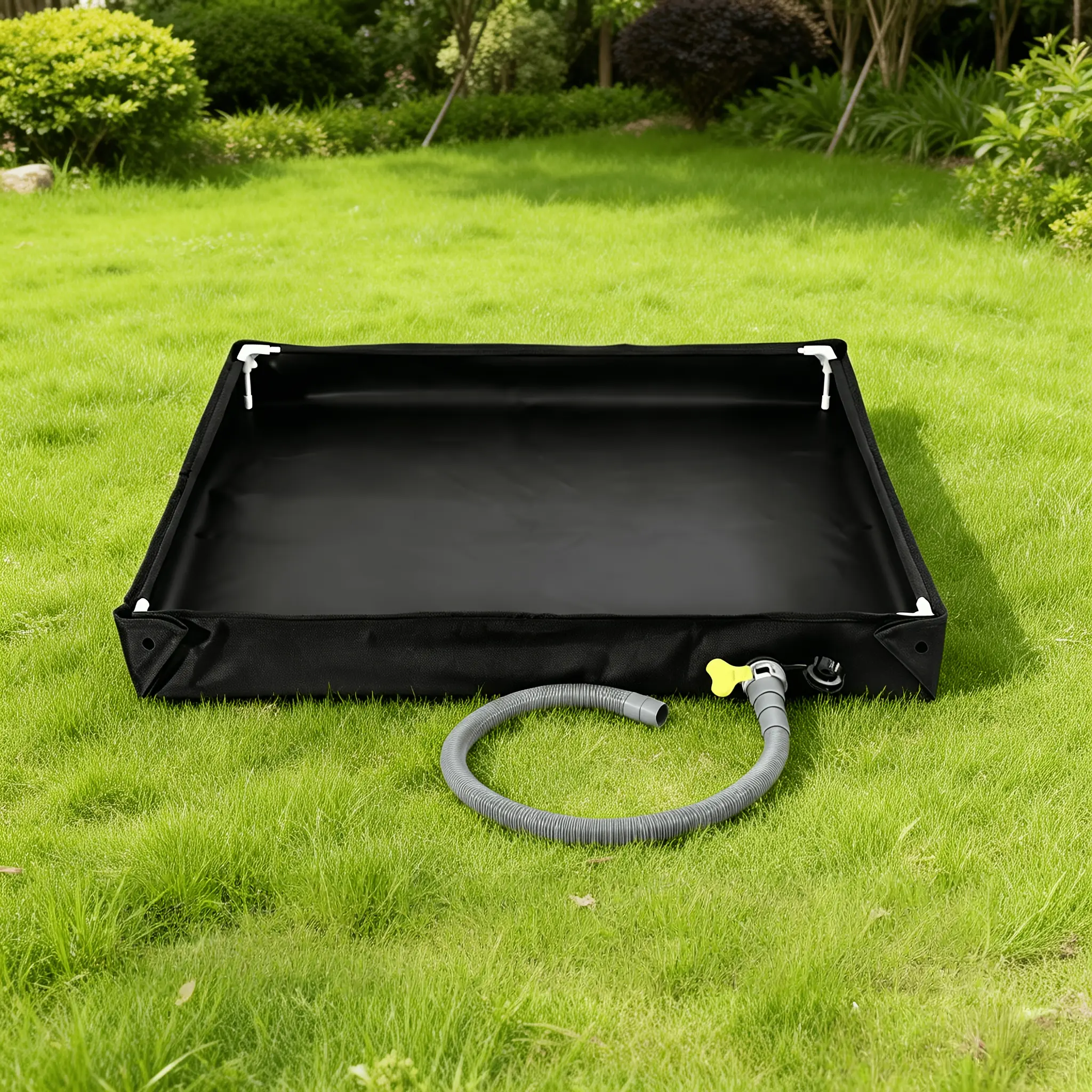 80.0cm x 80.0cm portable foldable shower base with drainage hose - durable PVC indoor/outdoor shower base suitable for RVs - camping essential, compact design