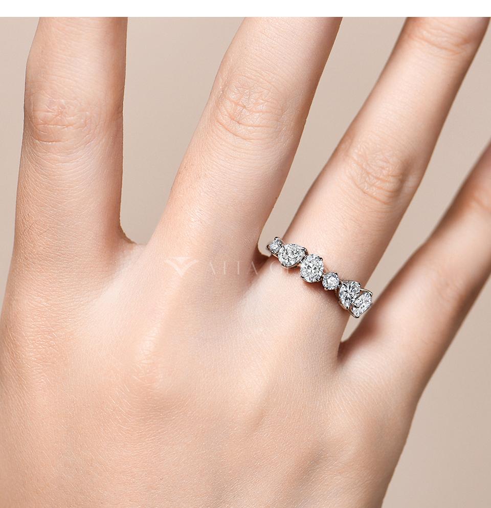 Pear&Round&Oval Cut sparkling Synthetic Moissanite ring D Color VVS1  Anniversary Gift R142 SpringStatements