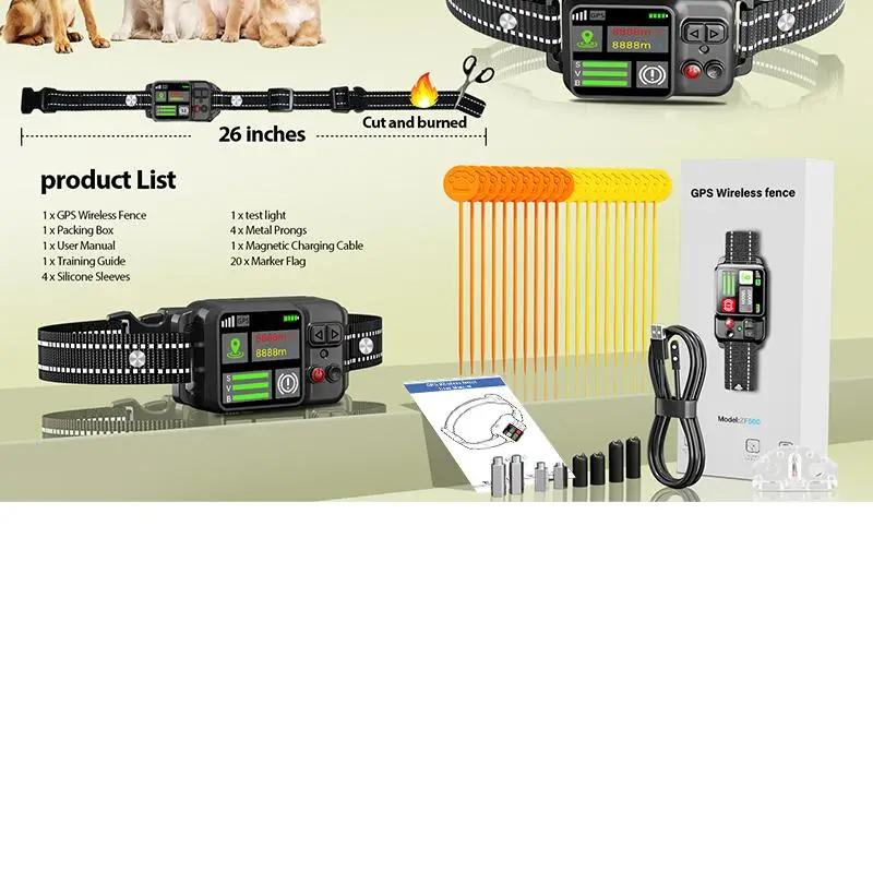 GPS Wireless Dog Fence Training Aid - Nylon Strap Components, Chew-Resistant, 2026 New Model, 3 Safe Training Modes, 49-6561 FT Adjustable Radius, No Hidden Wires, Boundary Alert, GPS Tracking, Rechargeable Collar for Outdoor Play