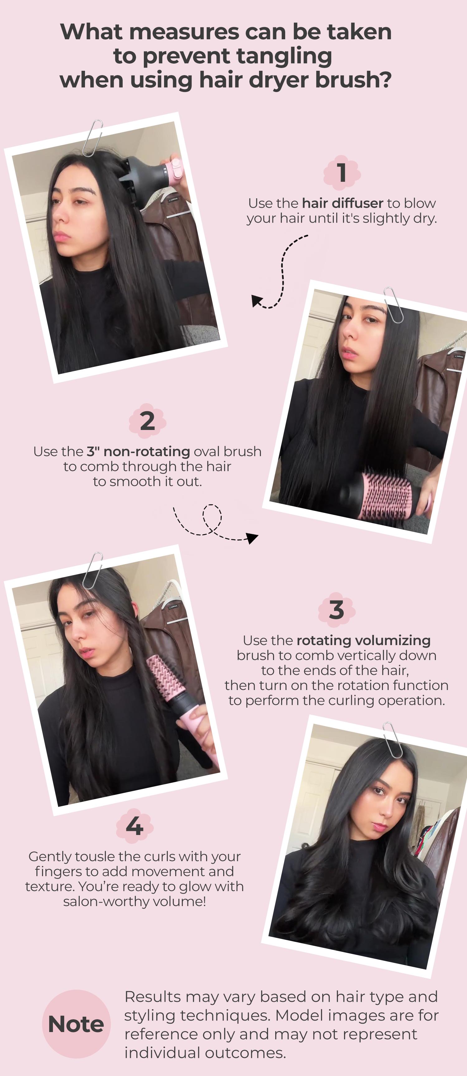 Farery 4-in-1 Rotating Hair Dryer Brush Set with Interchangeable 1.25" & 2" Rotatable Brushes, Oval Volumizer, and Diffuser Farery 4-in-1 Rotating Hair Dryer Brush Set with Interchangeable 1.25" & 2" Rotatable Brushes, Oval Volumizer, and Diffuser