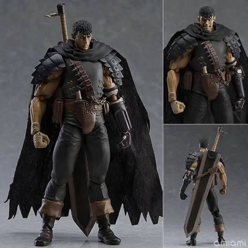 2026 New hot item Figma 359 Guts Black Swordsman Repainted Version Articulated Action Figure Berserk Anime Collectible Model For Anime Fans