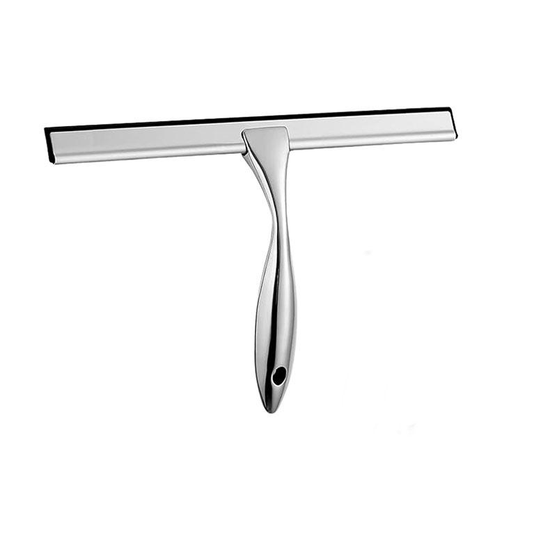Stainless Steel Multi-Purpose Shower Squeegee, Replaceable Rubber Blade, Handheld Glass Cleaner, Durable Home Cleaning Tool, Squeegee Drying