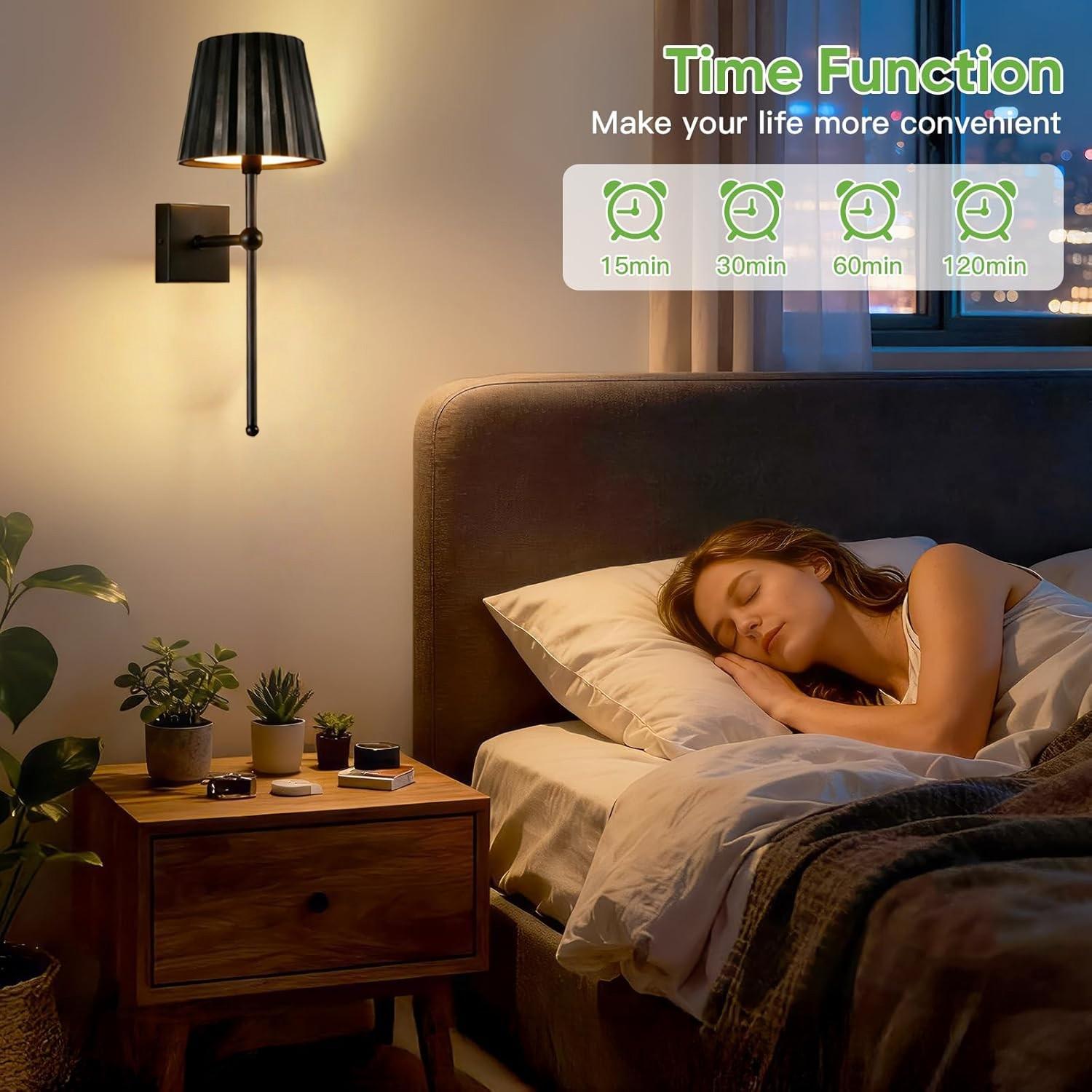 Touch Control LED Wall Light Set, USB Metal Wall Lamp with Remote, Dimmable, Timer, 3 Color Temperatures, Rechargeable Battery, Bedroom Living Room Hallway, Home Decor Lighting, Decorative Wall Lamp, Lighting Modes Adjustable, Adjustable Lights