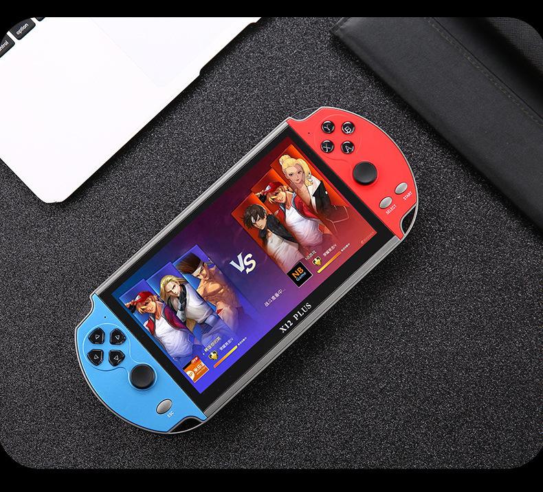 X12 PLUS Handheld Gaming Console, 7-inch Super Large Screen Game Console Handheld with NES, PSP and Arcade Simulators