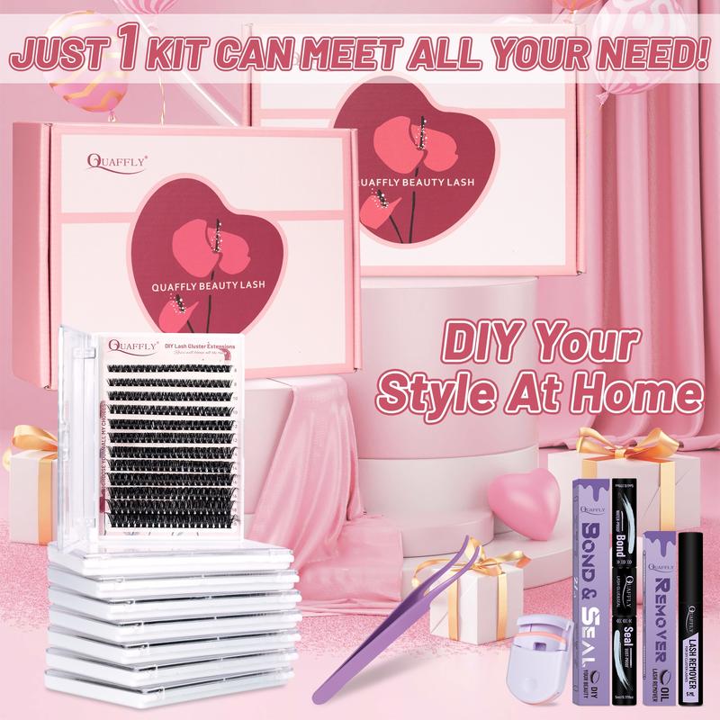 Mixed Length False Eyelashes Kit, 1 Box Natural Look Eyelash Extensions, Self Grafting Curl Eyelashes, DIY Eyelash Extensions, Eye Makeup Enhancement Eyelashes for Women, Eyelashes Clusters Cosmetic, Eyelashes Clusters, Lash Clusters Kit, Curly Lashes