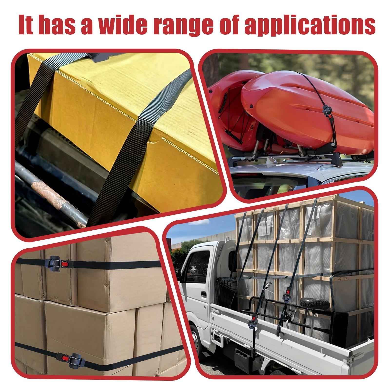 New Automatic Retrieval Tightening Strap, Heavy Duty Durable Polyester Binding for Motorcycles, Pickup Trucks, and Boats, Easy Use for Secure Transport