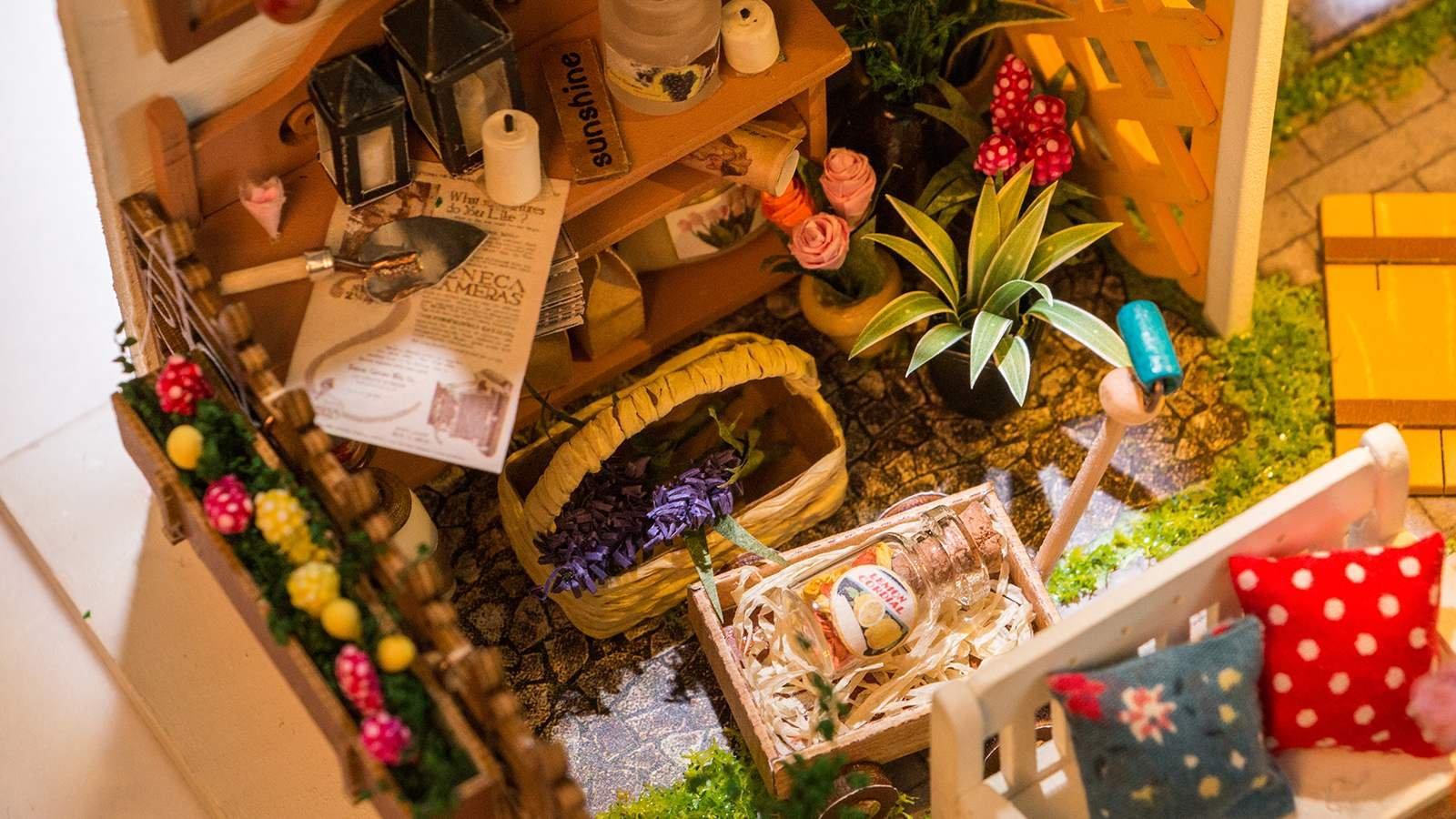 Rolife Dollhouse DIY Miniature Set Miller's Garden House LED Model Building Kit Hobby CraftHome Decor-Christmas Birthday Gifts for Boys Girls Women Friends (Miller's Garden)