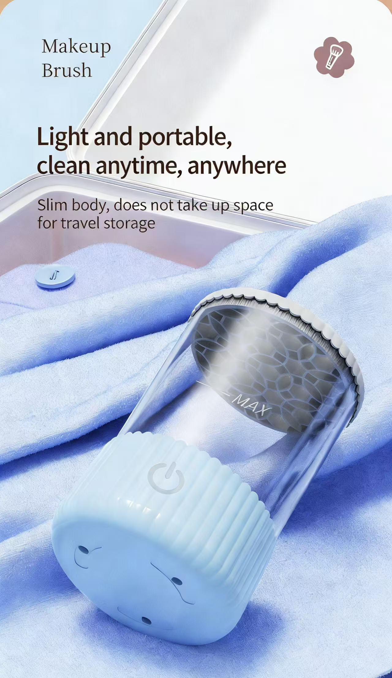 USB Plug-In Electric Makeup Brush Cleaner, Home Lazy Wash & Dry All-In-One Multi-Brush Storage, Essential Beauty Tool