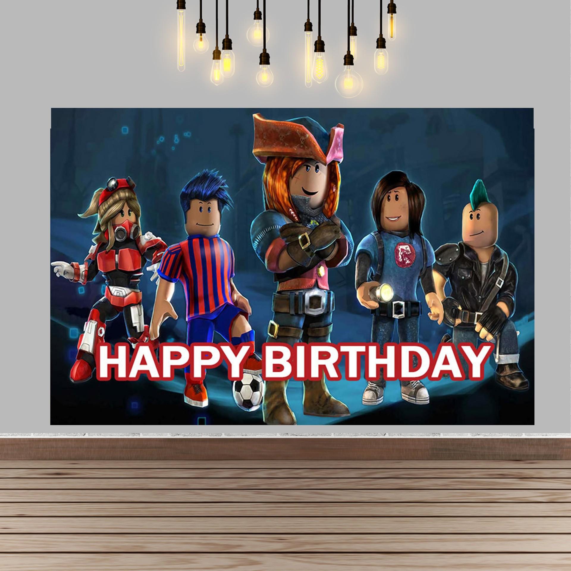 Hilloly Photography Background, Birthday Party Backdrop, Roblox Photo Background, Cartoon Party Decoration, Birthday Background