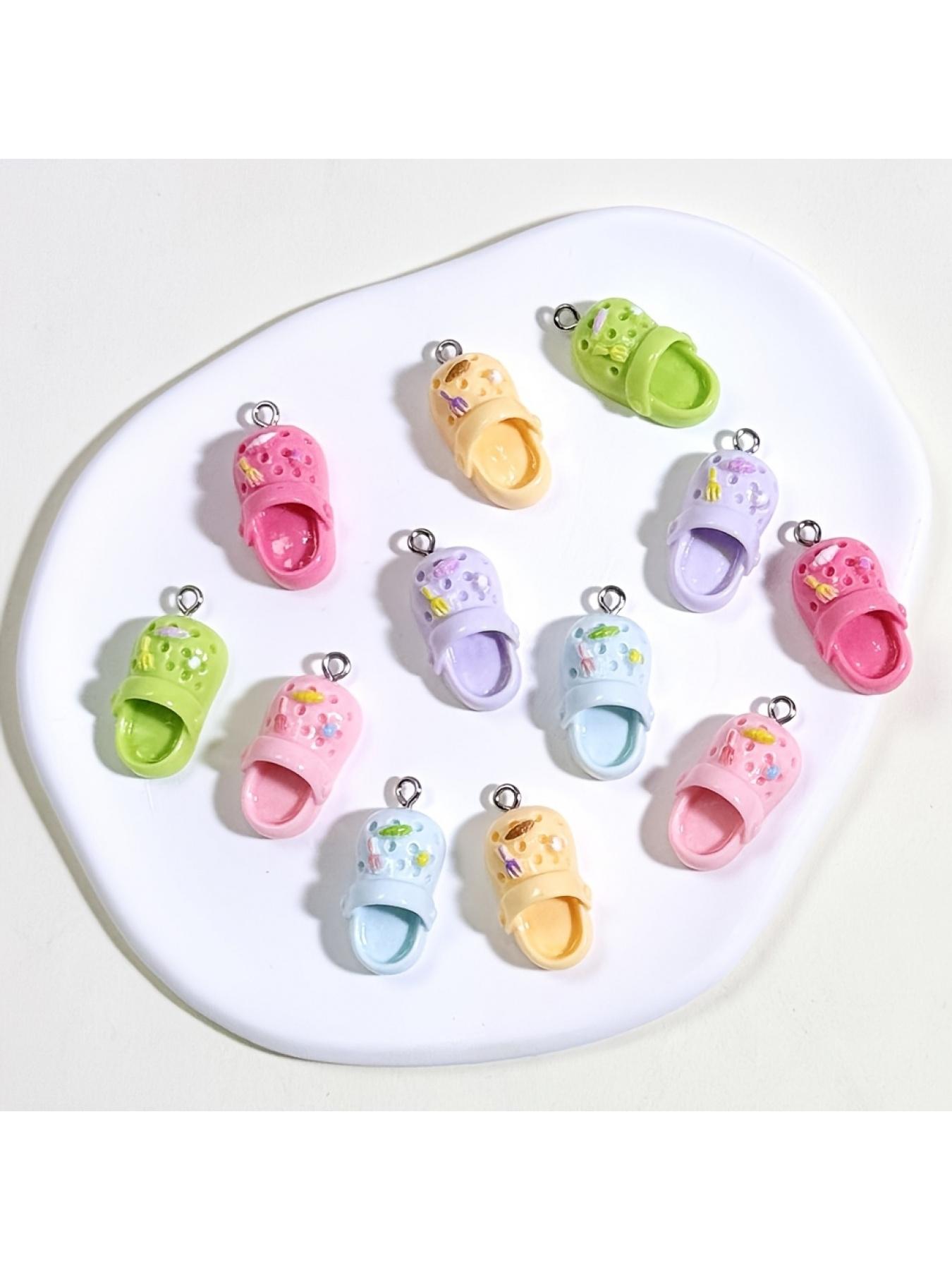 10Pcs Mixed Color Resin Matching Beads DIY Pendant Handmade Fashionable Jewelry Accessories Creative Gift for Earrings Necklace Charms Diy Craft Embellishments Resin Craft Supplies Beaded Set Diy Beading Diy Jewelry Making