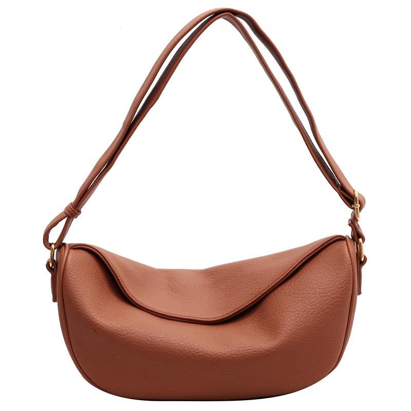 Fashion Soft Brown Leather Hobo Bag, Large Capacity Crossbody Bag Perfect for Work, Commute & Daily Shopping