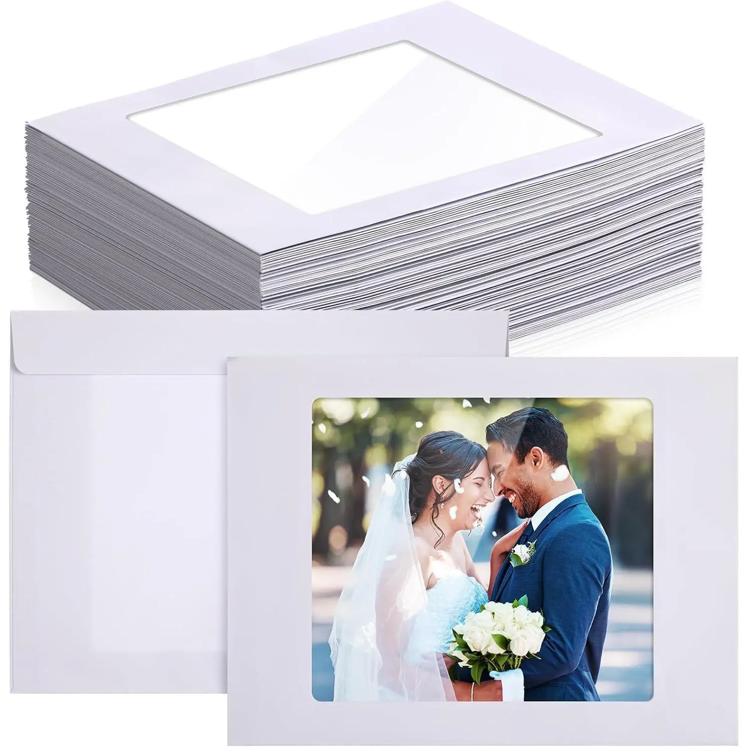 100 Pcs 9x12 Full Window Envelopes, White Booklet Envelopes, 37lb Clear Display Window for Photos Certificates Catalogs Magazines Brochures, Professional Mailing Solution, Office Bulk Pack