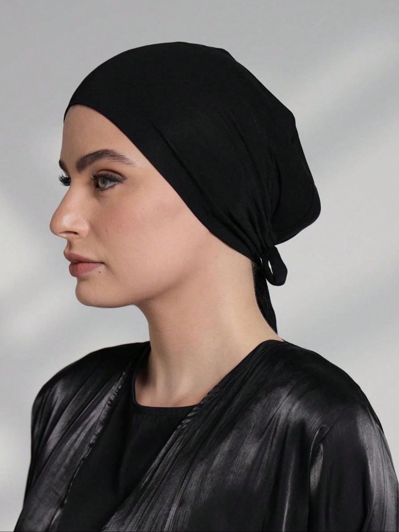 Women's Soft Fabric Jersey Hijab Set, Turban Hijab, Comfortable Tie-Style Inner Cap, Elegant Muslim Clothing Accessory for All Seasons