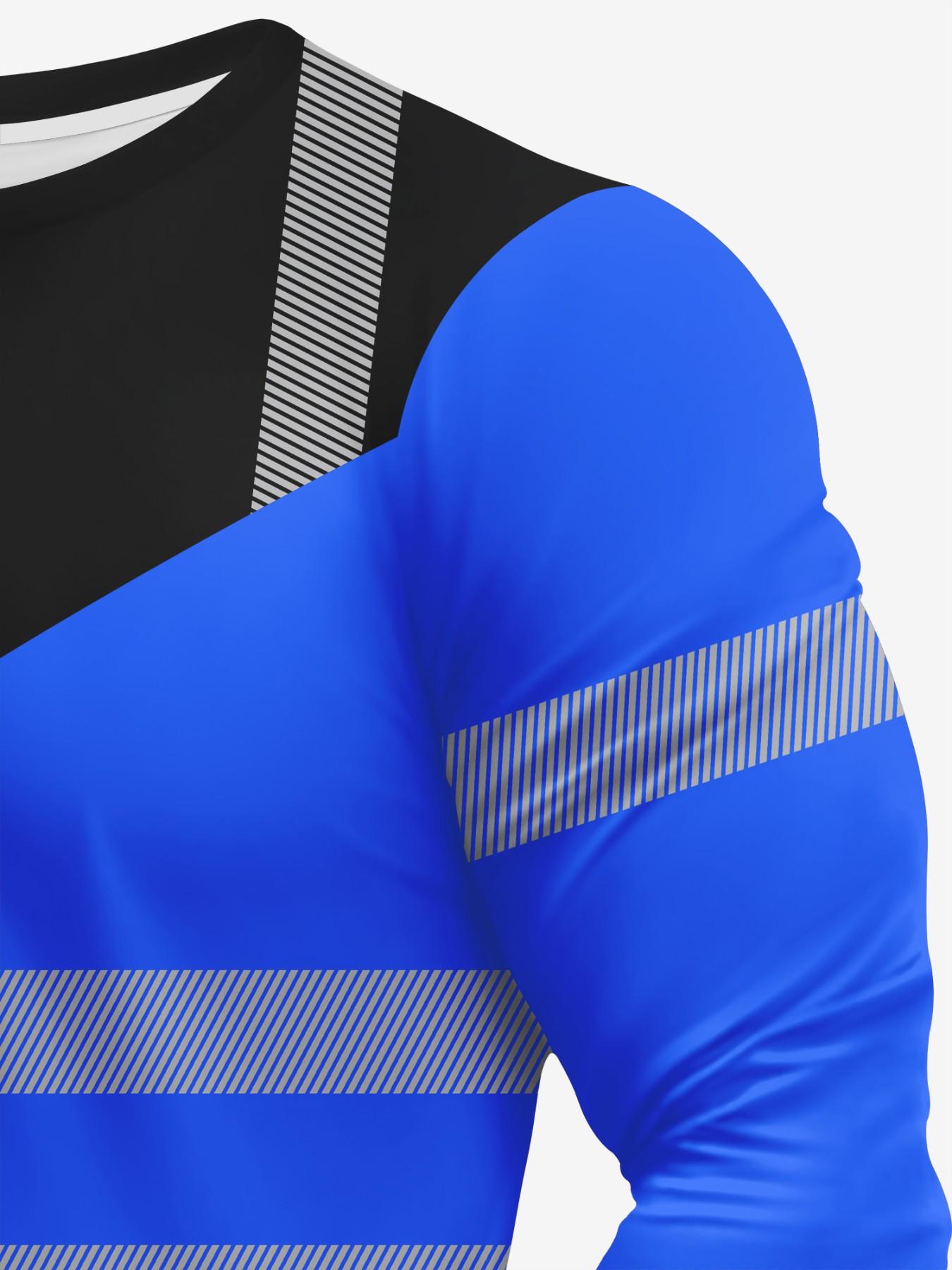 Men's Long Sleeve T-Shirt, Tops, Classic Workwear Style 3D Print, Sporty Casual Round Neck, Breathable Polyester Fabric, Slim Fit, Outdoor Comfort, Athletic Fitted Breathable, Casual Breathable Design