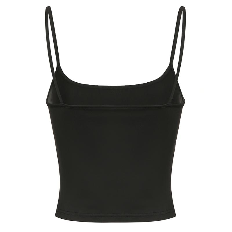 Women's Solid Backless Crop Cami Top, Casual Comfort Minimalist Basic Spaghetti Strap Sleeveless Camisole for Summer, Lady's Top for Daily Wear