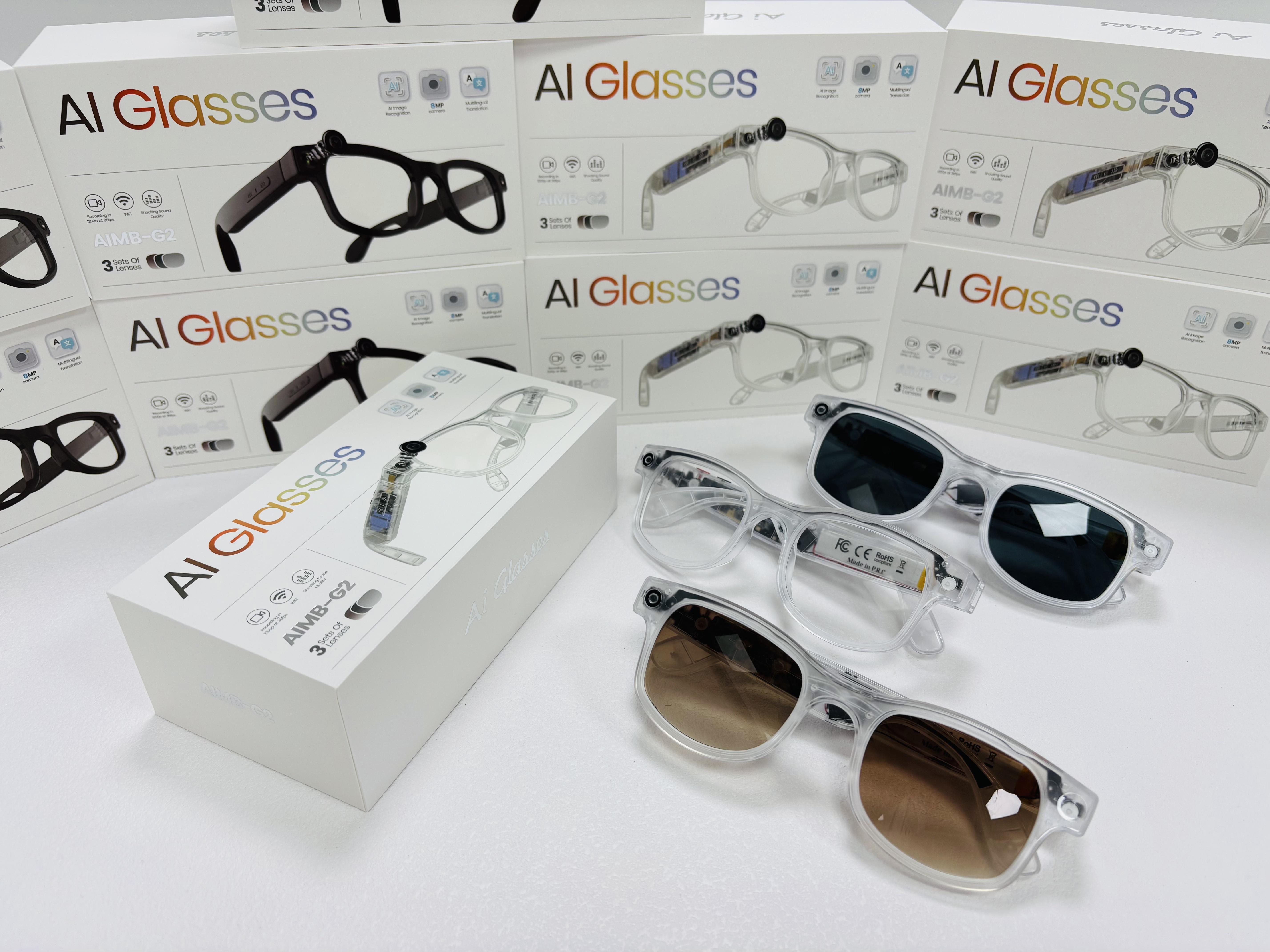 Smart Camera Glasses with 8mp Ultra-Wide Lens, Polarized Sunglasses Lenses, Ai Chatgpt Voice Control, 4 Hours Playtime, Wi-Fi/BT 5.3, Wearable Smart Glasses