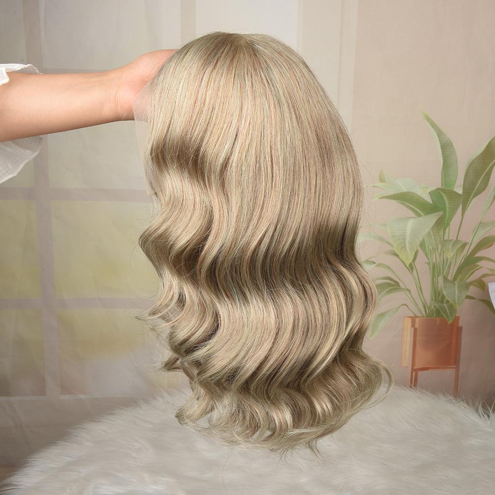 Ash Blonde Loose Body Wave Bob Lace Frontal Human Hair Wigs HD Transparent Lace Ash Blonde Bob Milk Tea Natural Wave Pure Luxury Virgin Human Hair Wig 13X4 Lace Front Glueless Pre Plucked With Baby Hair
