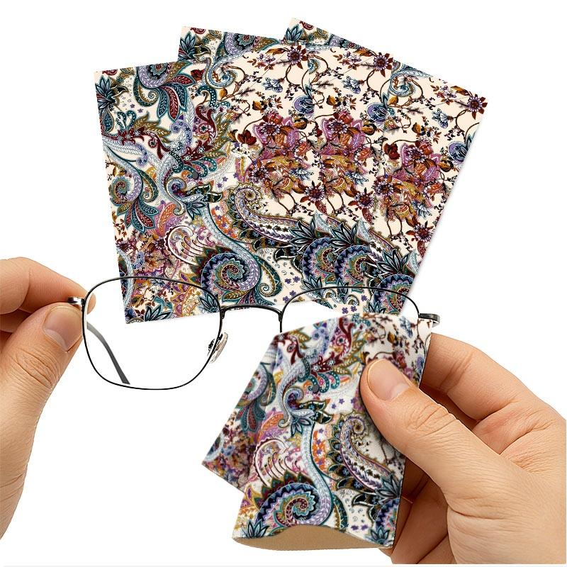 1/3/6/14pcs Paisley-patterned Cleaning Cloth, Multiple Specifications Available (Single - sided), Ideal for Lens & Glasses Cleaning, Rich Ornate Design, Suitable for Home Use, High - Quality Fabric