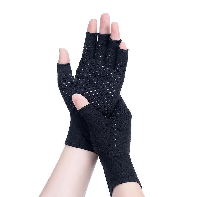 Half-Finger Arthritis Gloves, Compression Support Breathable Material Silicone Palm Anti-Slip, Ideal for Daily Wear, Office Commute, Comfortable and Durable, Durable Construction