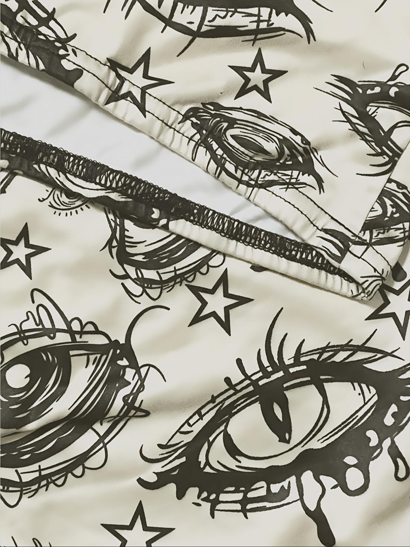 Women's Eye Print Tube Top, Fashion Casual Strapless Top for Daily Outdoor Wear, Ladies Clothes for Summer