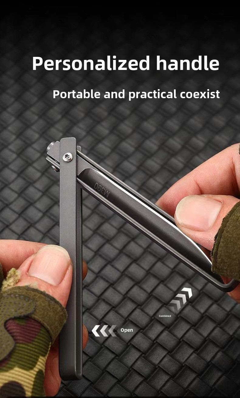 Pocket multi-function outdoor EDC folding knife portable knife stainless steel fruit knife high hardness with leather case, camping hiking, gift